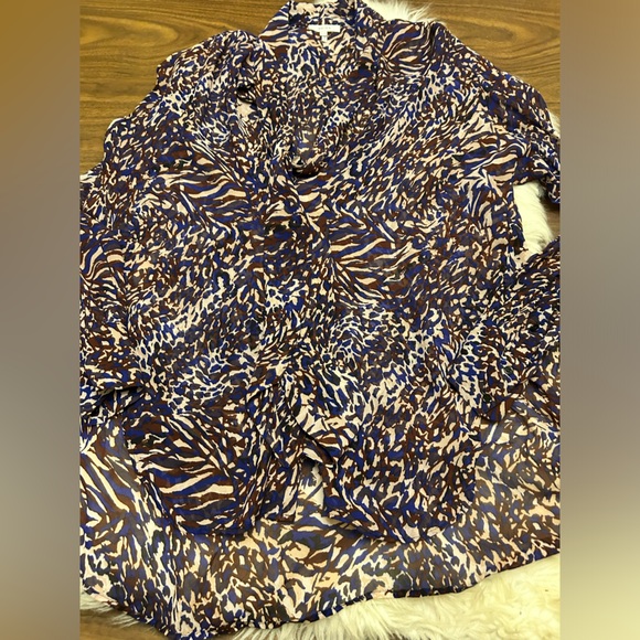 REISS ‘Tora’ Animal Print Necktie Blouse - Picture 7 of 15